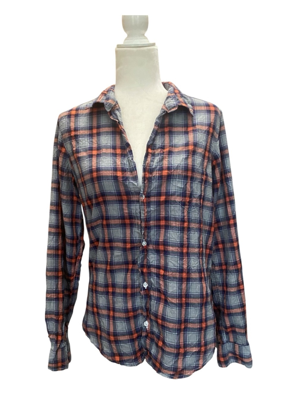 Frank & Eileen Womens Barry Tailored Plaid Button Shirt Blouse